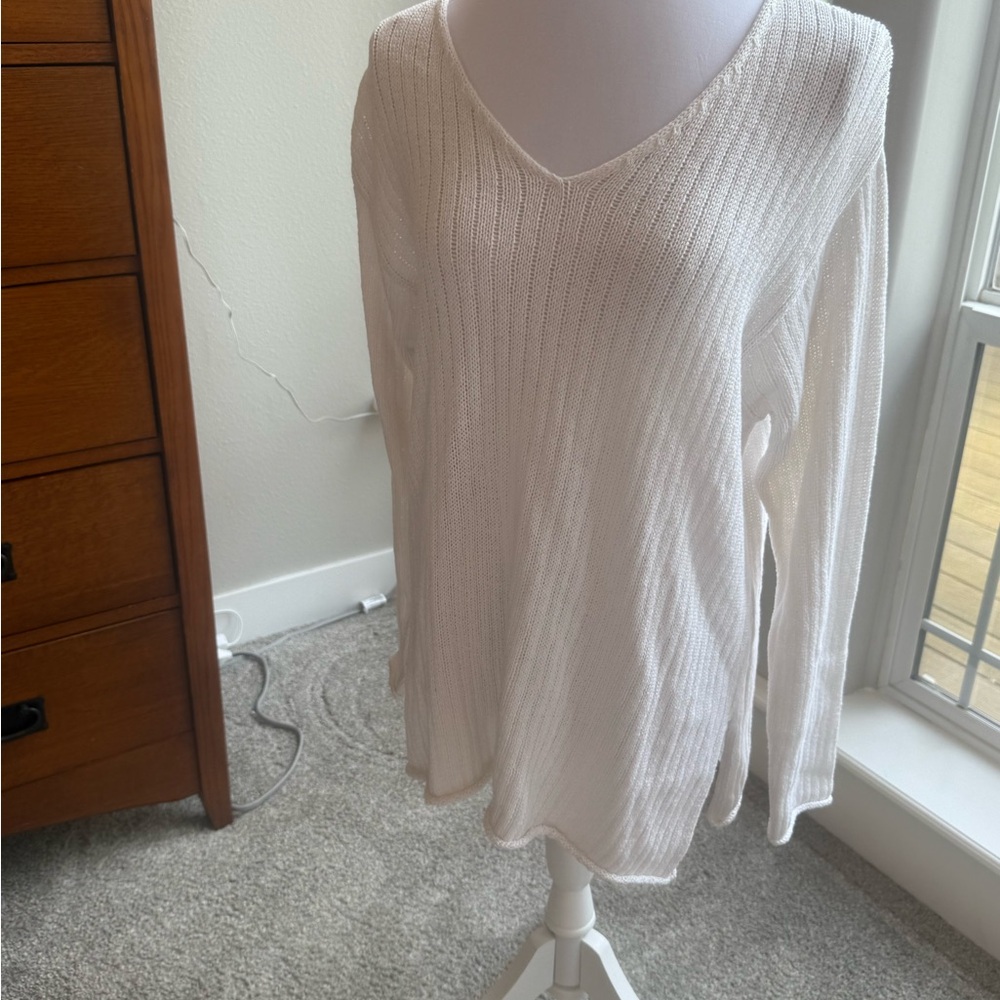 Eileen Fisher 100% cotton tunic style Knit Sweater 0091